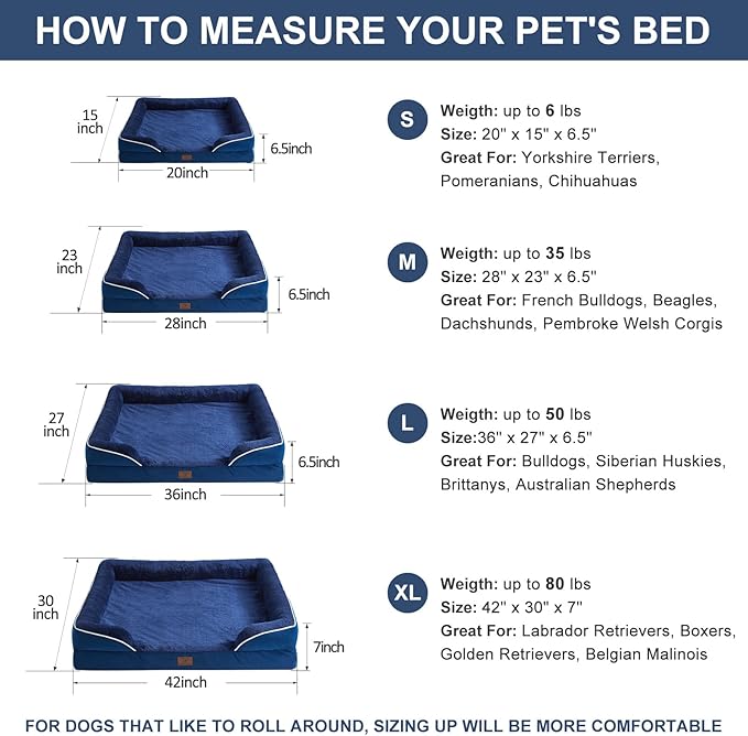 WNPETHOME Waterproof Dog Beds for Large Dogs