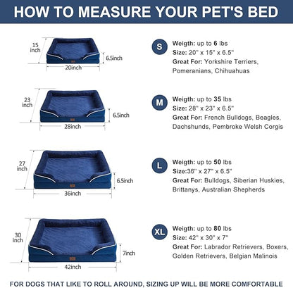 WNPETHOME Waterproof Dog Beds for Medium Dogs, Orthopedic Medium Dog Bed with Sides, Big Dog Couch Bed with Washable Removable Cover, Pet Bed Sofa with Non-Slip Bottom for Sleeping