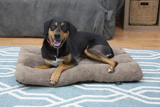 SportPet Designs Waterproof Pet Bed with Non Skid Bottom Fits Plastic Dog Kennel 33 inch (CM-0353-CS01), Light