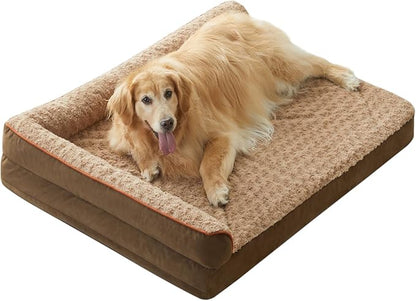 BFPETHOME Orthopedic Dog Beds for Large Dogs-Waterproof Sofa Dog Bed with Removable Washable Cover