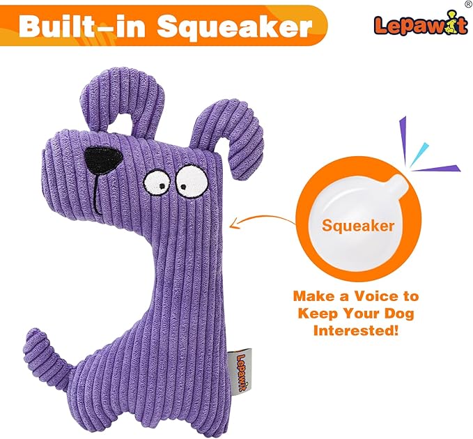 Squeaky Dog Toys, Cute Plush Toy for Dogs Indoor Play, Interactive Dog Toys with Non-Shedding Material for Small and Medium Dogs - Dog