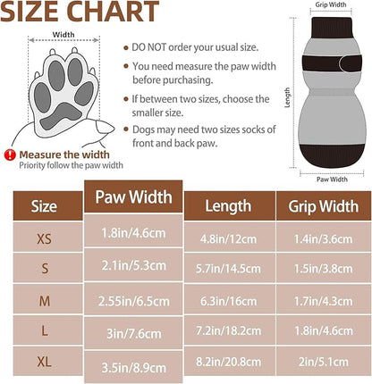 PUPTECK Anti Slip Dog Socks 2 Pairs with Double Grippers for Hardwood Floors