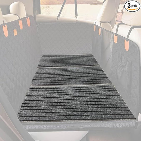 3PCS Dog Non-Slip Mat for Back Seat Extender Truck.(24" x 16") (Grey-Medium)