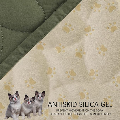 Ameritex Pet Bed Cover Dog Bed Blanket for Sofa and Furniture Waterproof New Pattern Design (68x82 Inch, Green)