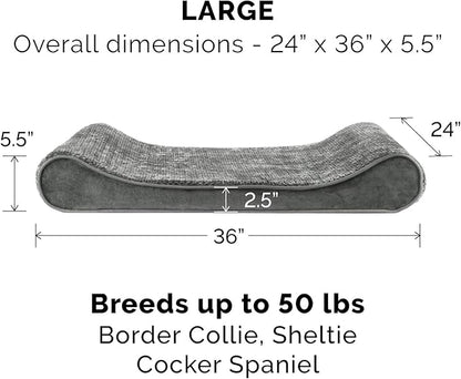 Furhaven Replacement Dog Bed Cover Minky Plush & Velvet Contour Luxe Lounger