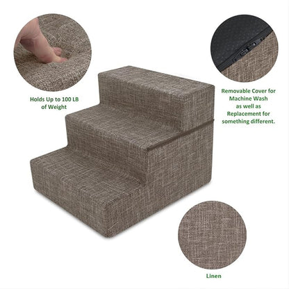 Best Pet Supplies Foldable Foam Pet Steps for Small Dogs and Cats 3-Step