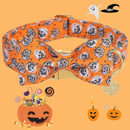 DOGWONG Fall Dog Collar with Bowtie