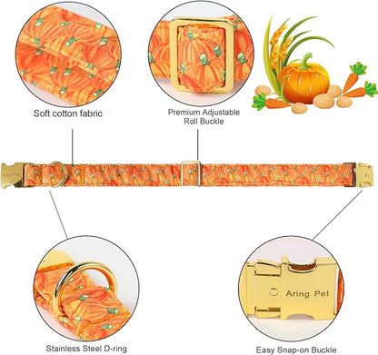 ARING PET Halloween Dog Collar-Cute Pumpkin Dog Collar with Bow