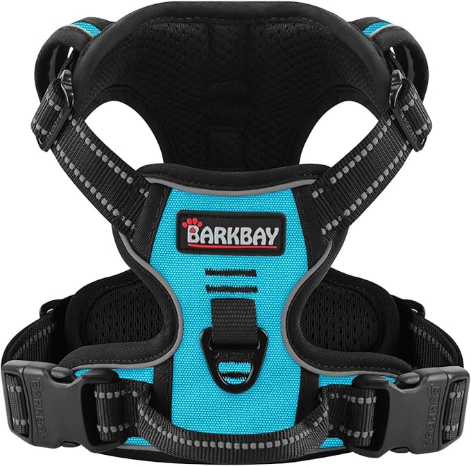 BARKBAY Dog Harness No-Pull Pet Harness Adjustable Outdoor Pet Vest 3M Reflective Oxford Material Vest for Dogs Easy Control for Small Medium Large blue Dogs (M)