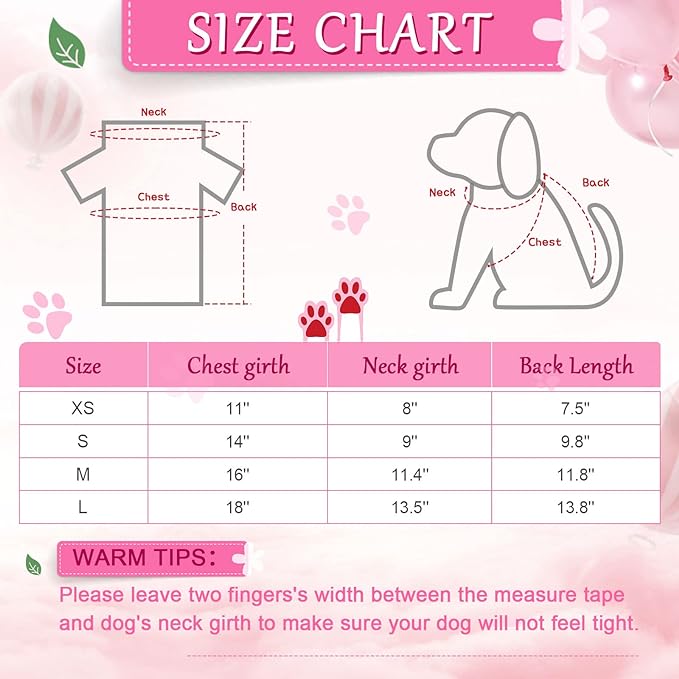 8 Pieces Pet Shirts Printed Puppy Soft Dog Shirt Pullover T Cute Sweatshirts Valentine's Day Girl Clothes Outfits Small for Dogs Cats (Vivid Pattern