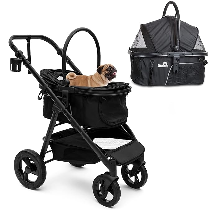 Dog Stroller Pet Cat Carrier 2-in-1 Travel
