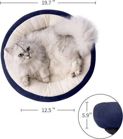 Love's cabin Round Donut Cat and Dog Cushion Bed 20in Pet