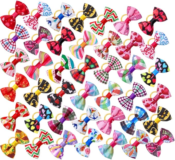 100pcs Pet Dog Bows 1.37x0.98 inch,
