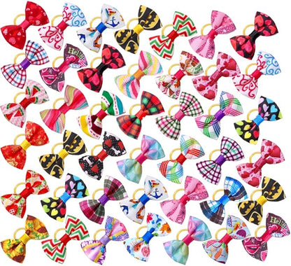 100pcs Pet Dog Bows 1.37x0.98 inch,