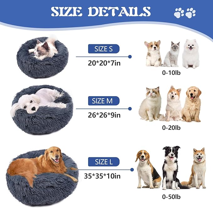 ShinHye Large Dog Bed Cat Bed Dog Bed with Blanket Plush Fluffy Hooded Dog Bed