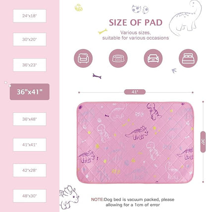 IEUUMLER Washable Pee Pads for Dogs 2 Pack EU007 (Pink 36"X41"-2pcs)