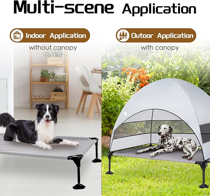 Elevated Dog Bed with 2024 Newest Canopy