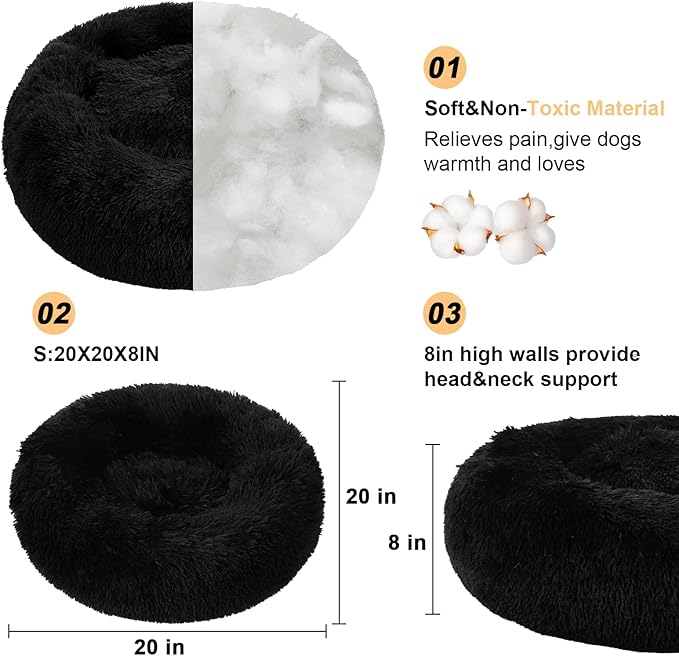 Dog Bed Calming Dog Beds for Small Medium Large Dogs Bed(20"/27"/35") (Small,