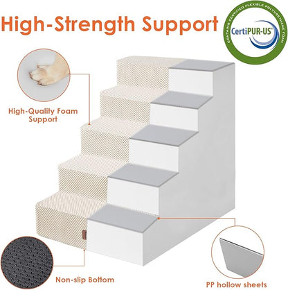 EHEYCIGA Dog Stairs for High Bed 25”H 5-Step Extra