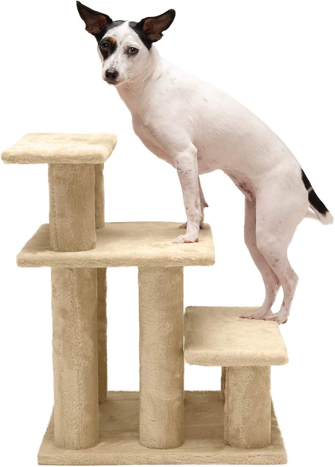 Furhaven Steady Paws Multi-Step Pet Stairs for High Beds & Sofas 3-Step