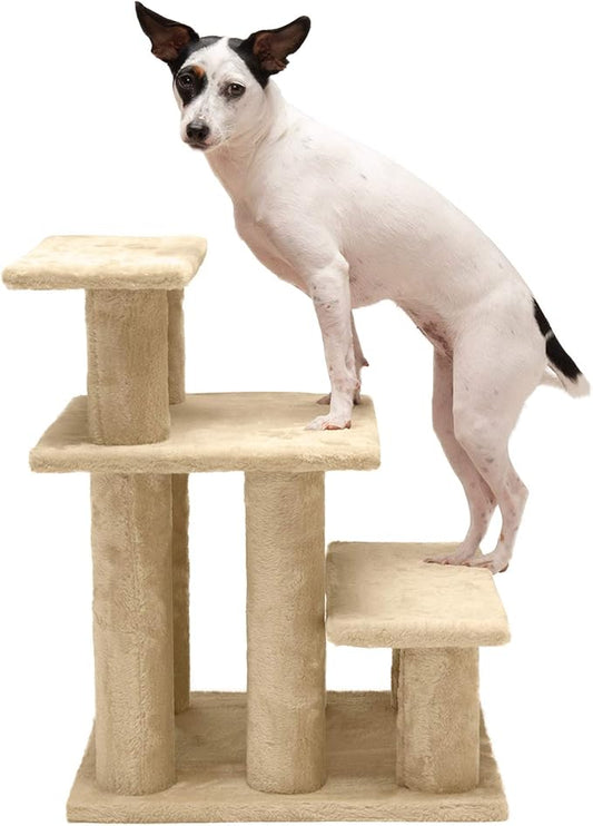 Furhaven Steady Paws Multi-Step Pet Stairs for High Beds & Sofas 3-Step