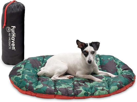 Furhaven Outdoor Travel Dog Bed for Small Dogs w/ Carry Bag