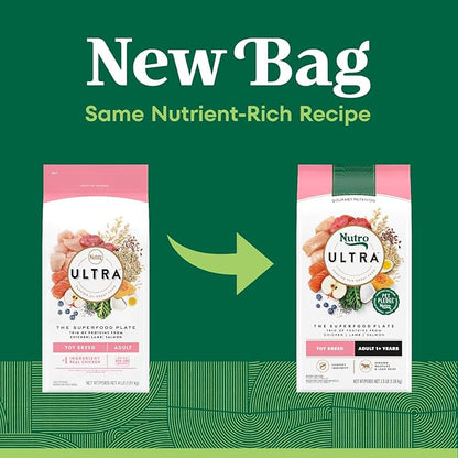 Nutro Ultra Adult Toy Breed Dry Dog Food, Trio of Proteins from Chicken, Lamb and Salmon, 3.5 lb. Bag