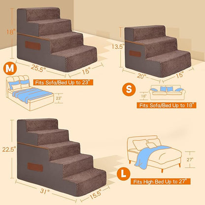 Supet Dog Stairs for Small Medium Large Dogs to Get on Bed