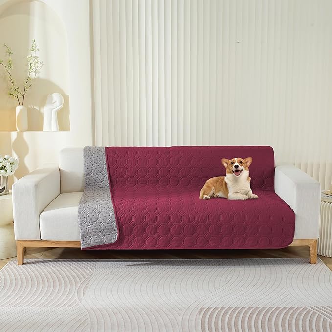 SYSLOON Waterproof Dog Bed Cover Sofa,Car,68"x82",Burgundy