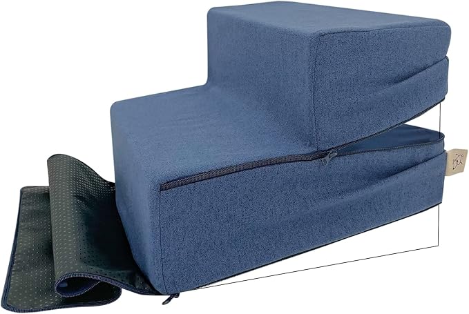 Best Pet Supplies Foldable Pet Stairs Cover for Foam Dog Ramps 2-Step