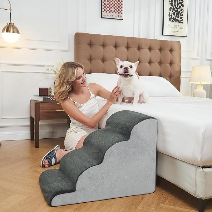 BOMOVA Dog Stairs for Small Dogs 4-Step Dog 2/3/4/5 Steps