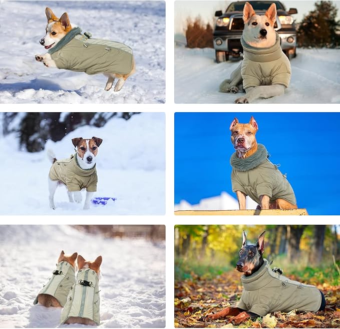IDOMIK Warm Dog Coats with Harness