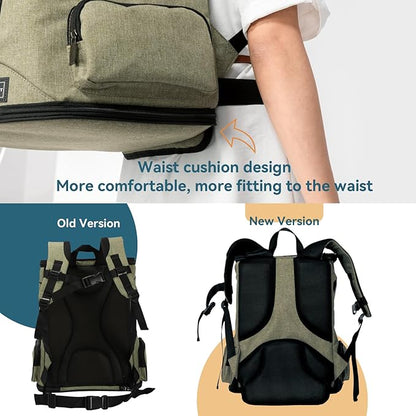 Petsfit Pet Backpack Carrier with Upgrade Waist Cushion Design to Better Fit The Waist, Suitable for Small and Medium Dogs Cats, and Rabbits up to 18 Pounds