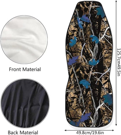 Blue Camo Hunting Seat Covers for Cars Front Seat