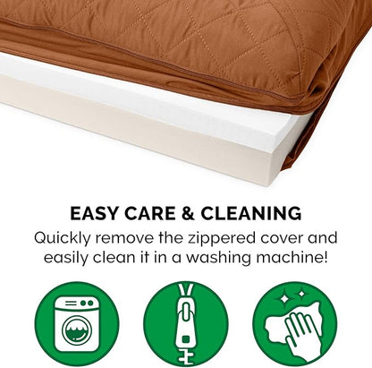 Furhaven Memory Foam Dog Bed for Large/Medium Dogs w/ Removable Bolsters & Washable Cover 55 lbs