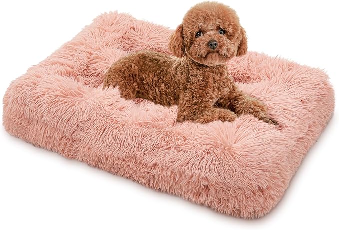 MoNiBloom 28.5"x21"x4" Dog Beds for Small Size Dogs Machine-Washable Long Plush Pet Beds Warming Cozy Soft Bed for Dogs and Cat
