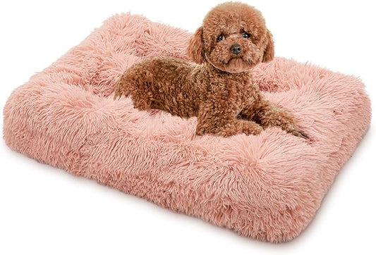 MoNiBloom 28.5"x21"x4" Dog Beds for Small Size Dogs Machine-Washable Long Plush Pet Beds Warming Cozy Soft Bed for Dogs and Cat