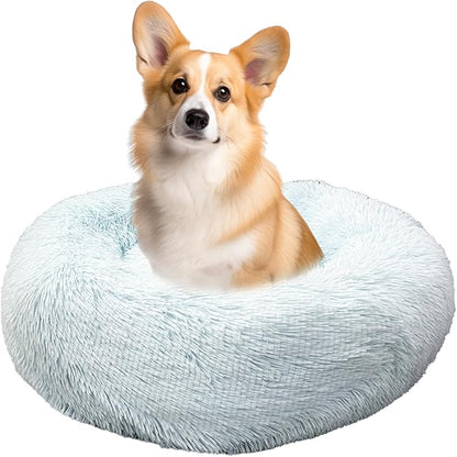 Deluxe Calming Dog Bed for Small Medium Dogs & Cats M(28" x 28" x 10"))