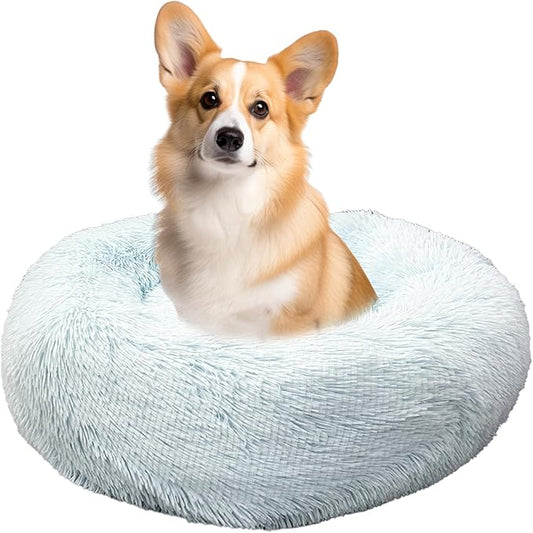 Deluxe Calming Dog Bed for Small Medium Dogs & Cats M(28" x 28" x 10"))