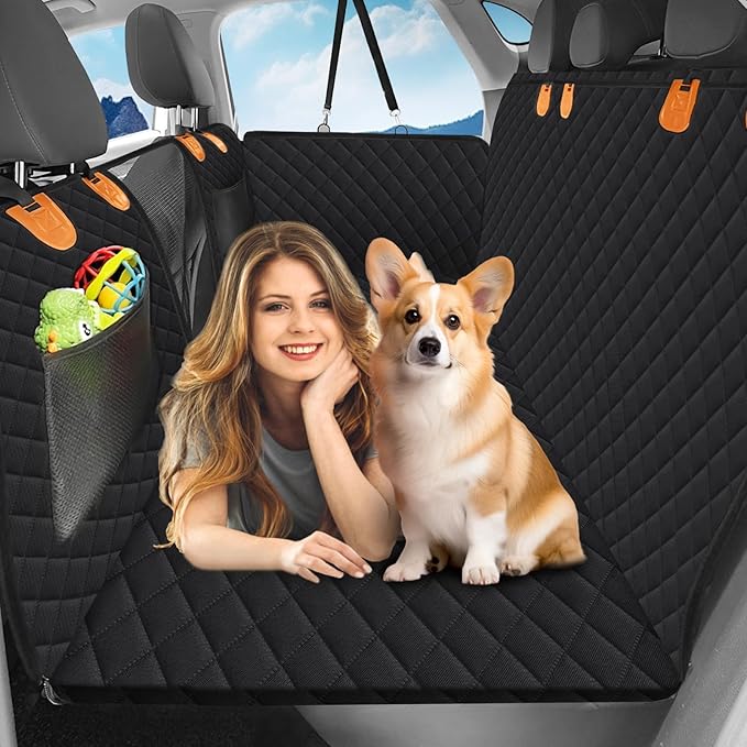 Back Seat Extender for Dogs with Removable Load Bearing Plates Supports 350 lbs