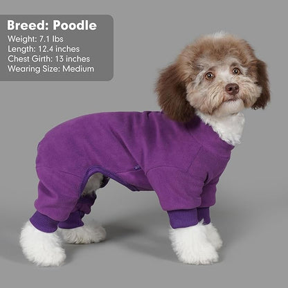 cyeollo Dog Pajamas Fleece Dog Pjs Jumpsuit Thermal Dog Onesie Girl Boy Stretchable Doggie Pet Coat Outfits for Dogs Cats Apparel