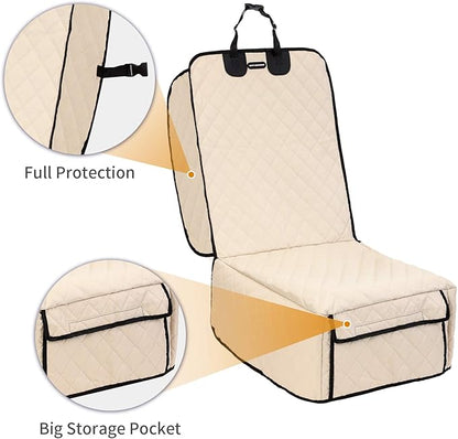 Dog Car Seat Covers 100% Waterproof Car Seat Protector for Pets Front Seat Scratch Proof Non-Slip Durable for Cars