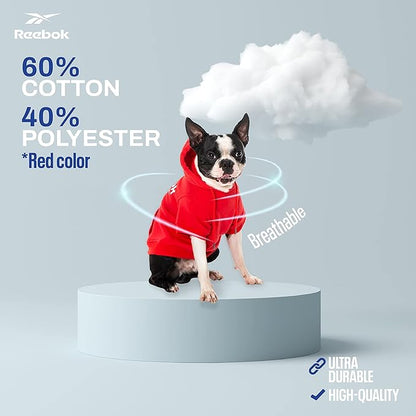 Reebok Dog Hoodie – Fleece Dog Sweater with Leash Hole