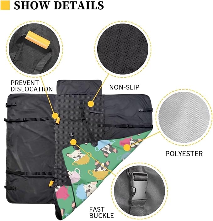 AFPANQZ Bulldog Car Back Seat Cover for Dog