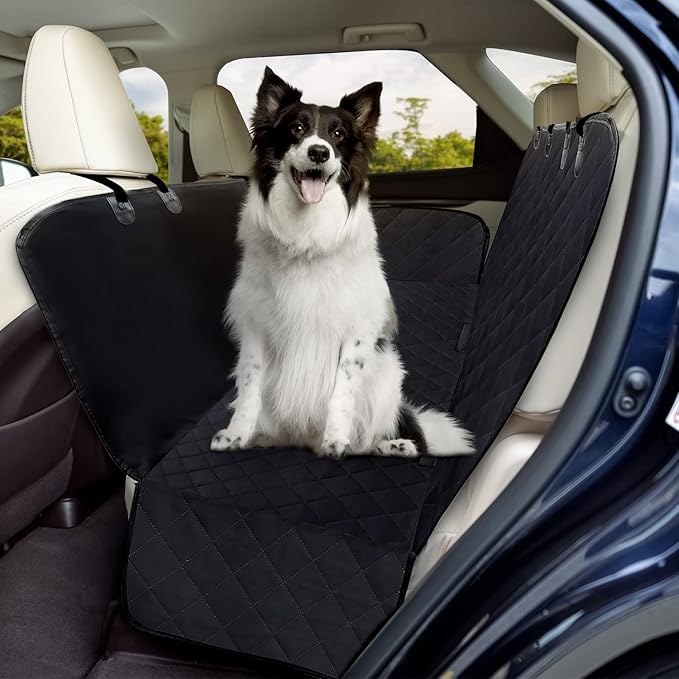 NESTROAD Dog Car Seat Cover for Back Seat Protection,600D Heavy SUVs(Black,59"×63")