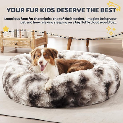 Calming Dog Bed for Medium Large Dogs 39", Ink