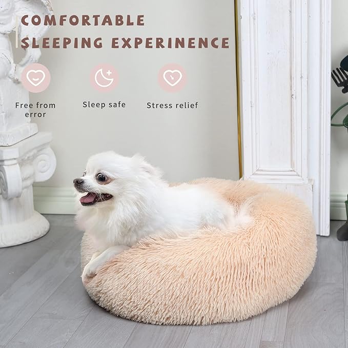 Light Brown Dog Bed Small Dogs,20 inches 10 lbs