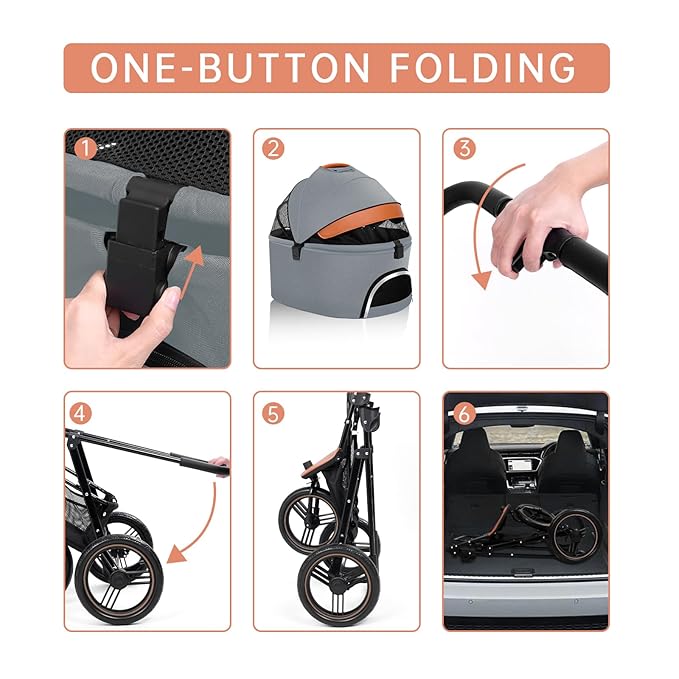 Dog Stroller for Medium Small Dogs 3 in1 3 Wheels