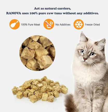 Freeze-Dried Salmon Training Raw Single Ingredient Cat Treats, Solve Pet's Picky Eating Problem(Salmon)