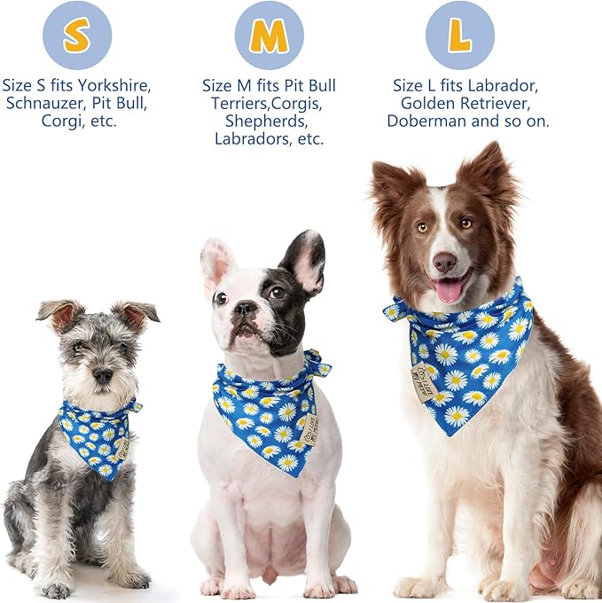 SCENEREAL Summer Daisy Floral Dog Bandana
